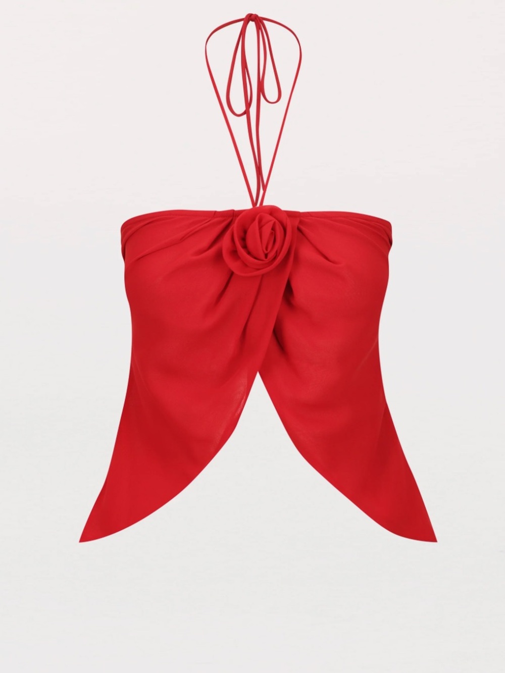 Peppermayo Red Rose Halter Tie Bandeau Top